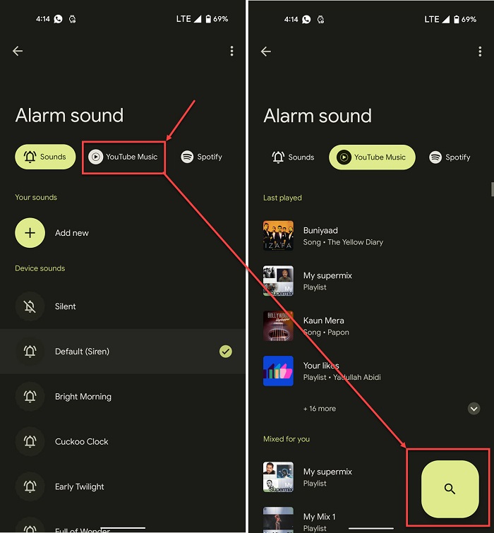 Using YouTube Songs as Your Alarm Tone