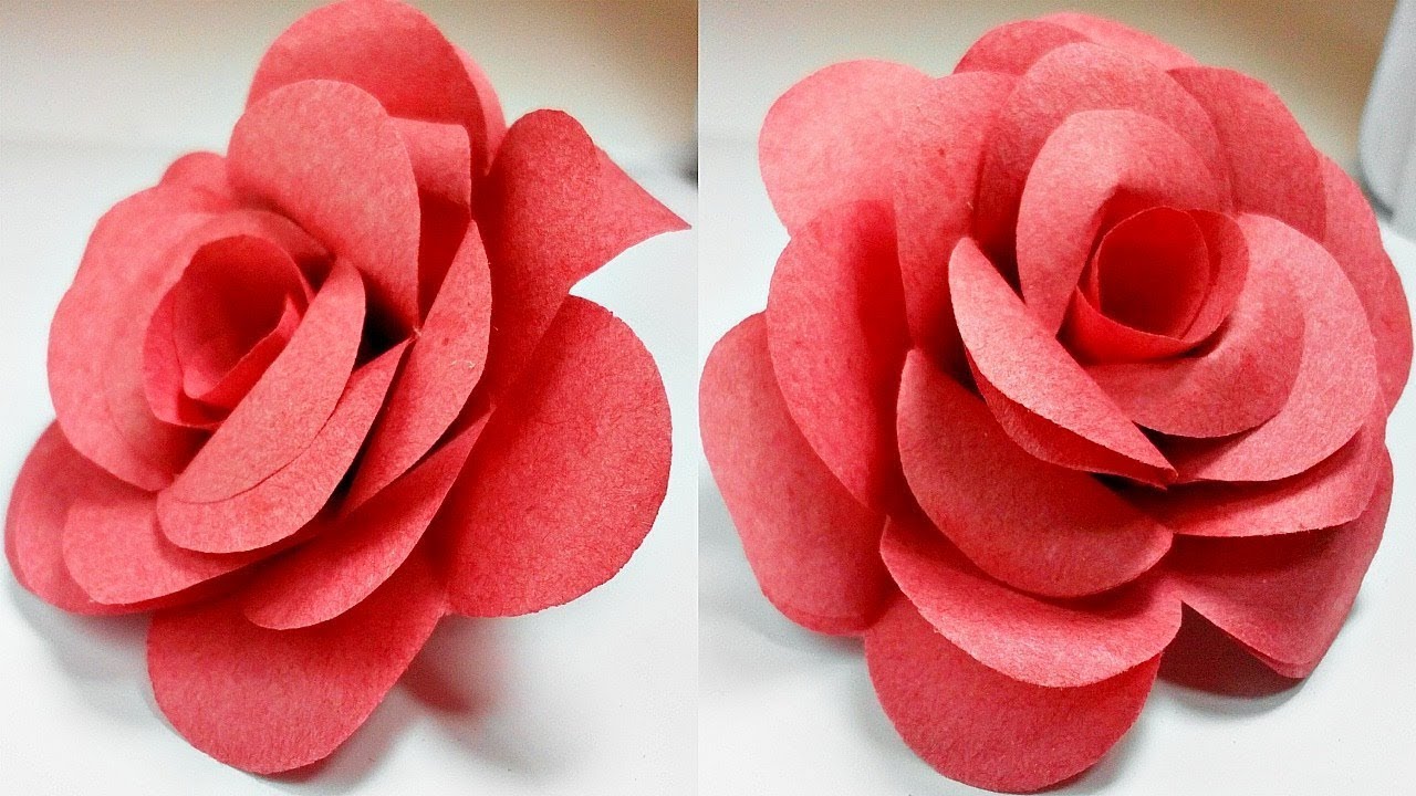 How to Make Easy Paper Roses Flowers at Home DIY  YouTube