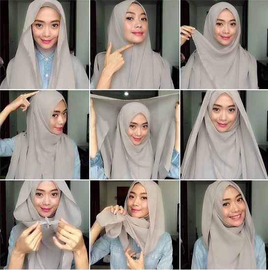 hijab tutorial  Square hijab tutorial Simple hijab Hijab style tutorial