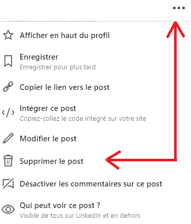 How to delete a post on LinkedIn