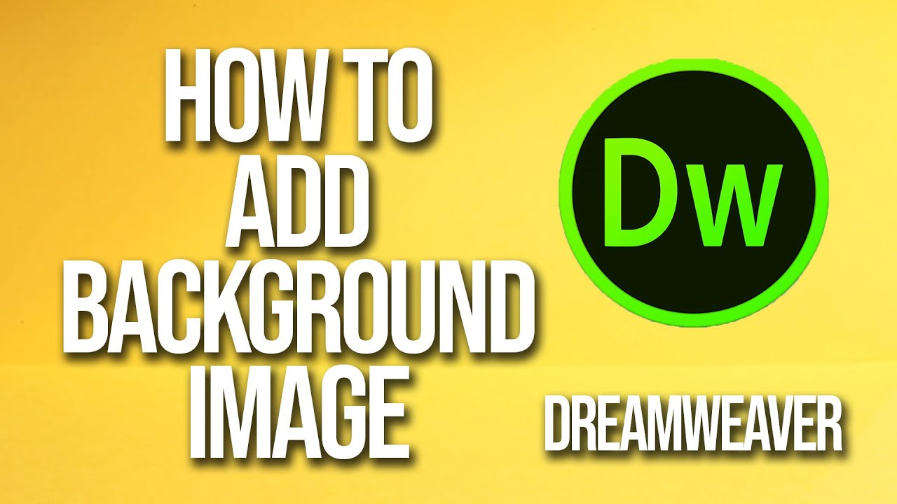 How to Add Background Image Dreamweaver Tutorial  YouTube