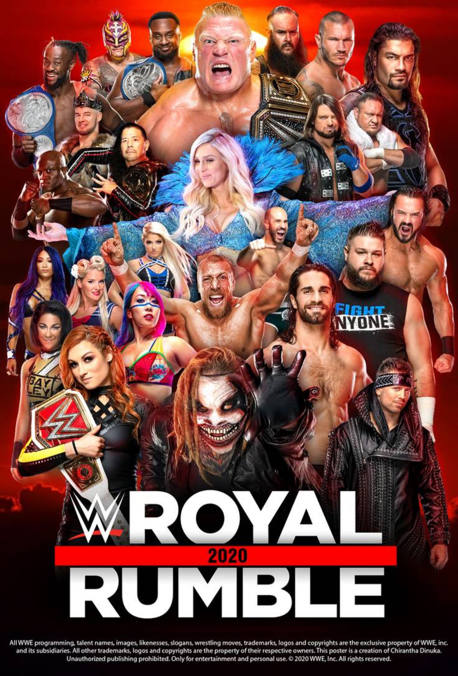 WWE Royal Rumble 2020 Poster by Chirantha on DeviantArt  Wwe royal 