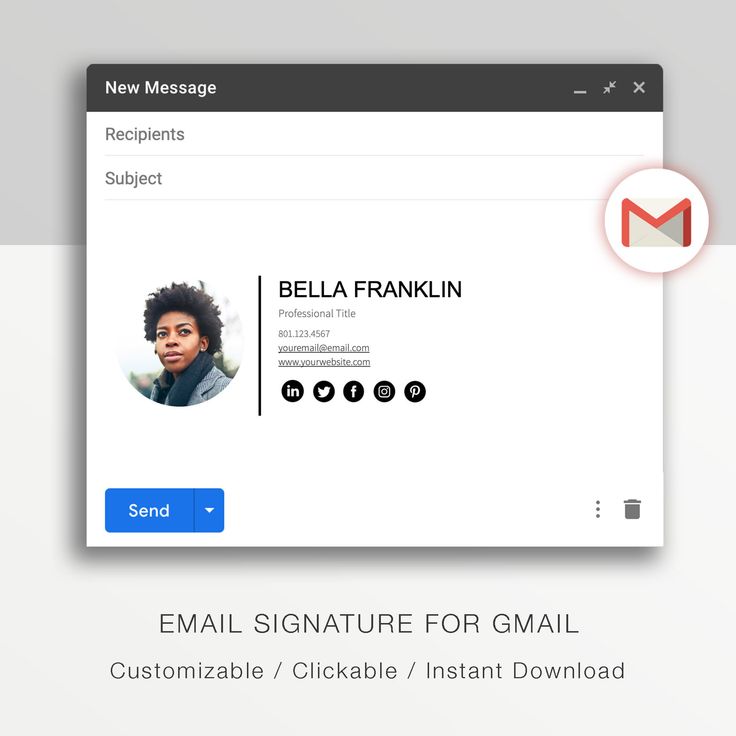 Gmail Email Signature Template A modern email signature  Etsy in 2021 