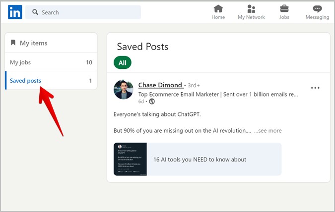 How to Find Your Saved Posts on LinkedIn