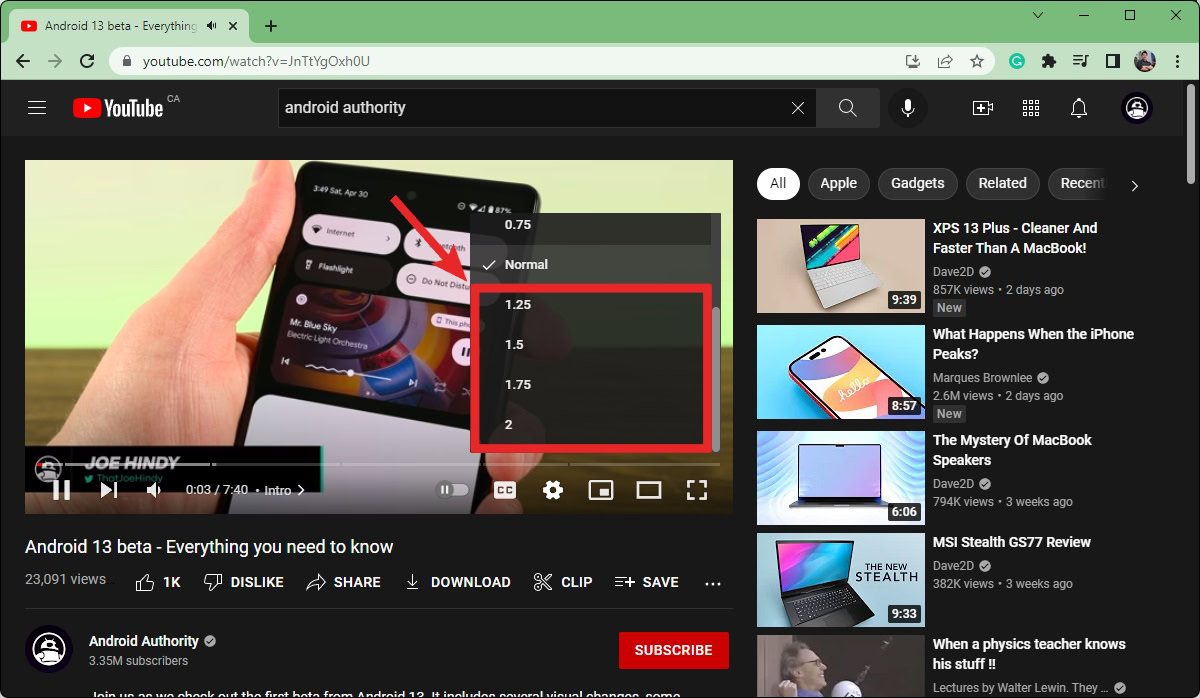 How to speed up YouTube videos or slow them down  Android Authority