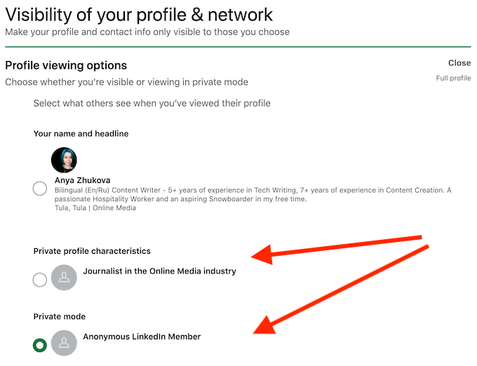 Viewing a LinkedIn Profile Anonymously and Privacy Tips