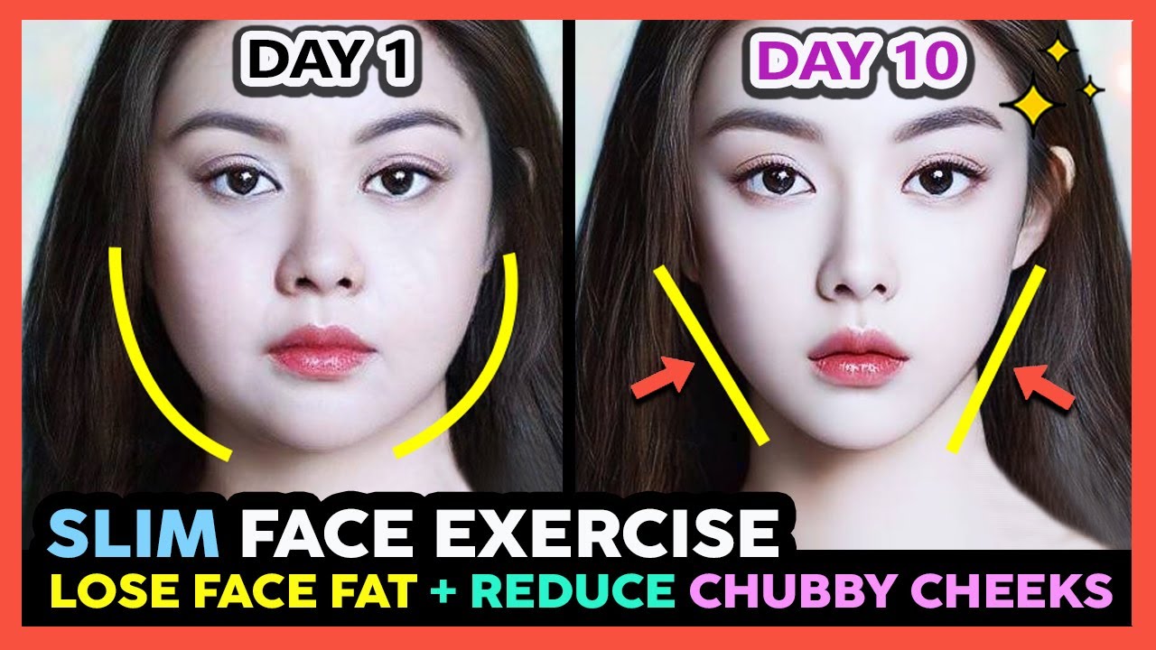 BEST FACE EXERCISES TO LOSE FACE FAT FAST  REDUCE CHUBBY CHEEKS  GET 