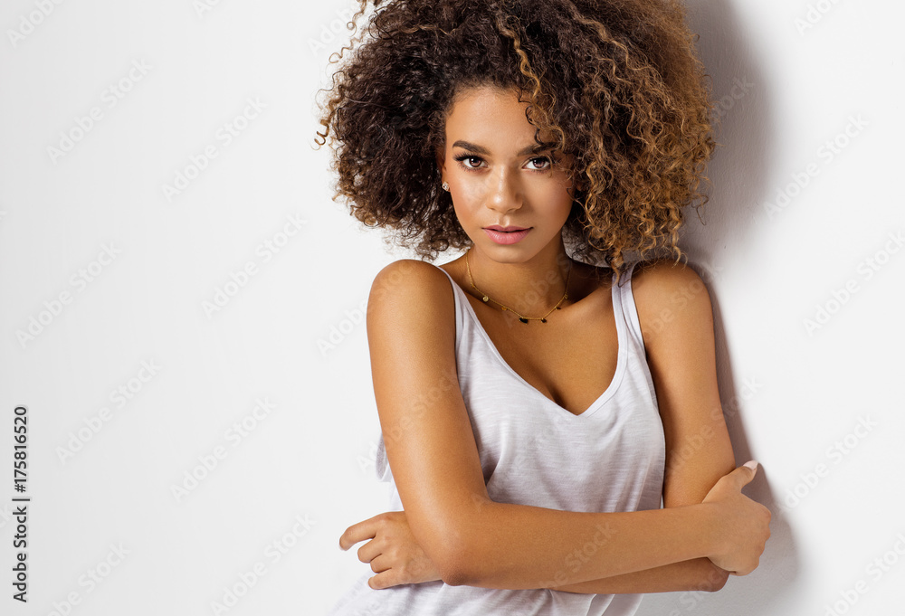 Beautiful african american female model Stock Photo  Adobe Stock