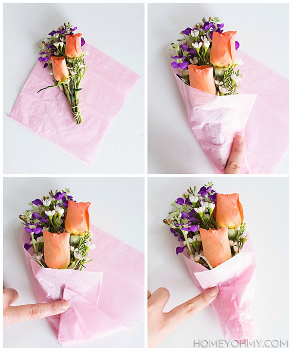 DIY Mini Flower Bouquets  Homey Oh My  Flower bouquet diy How to 