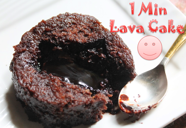 Microwave Eggless Molten Lava Cake Recipe  1 Min Lava Cake Recipe 