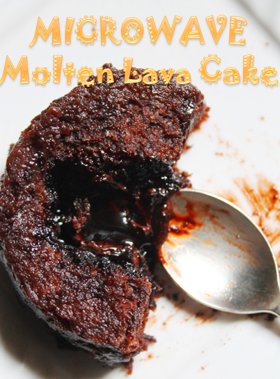 Microwave Eggless Molten Lava Cake Recipe  1 Min Lava Cake Recipe 