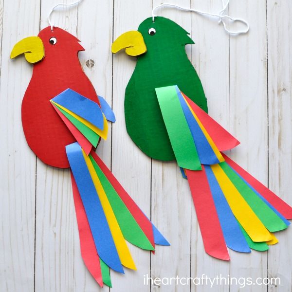 Colorful and Fun Twirling Parrot Craft  Parrot craft Construction 