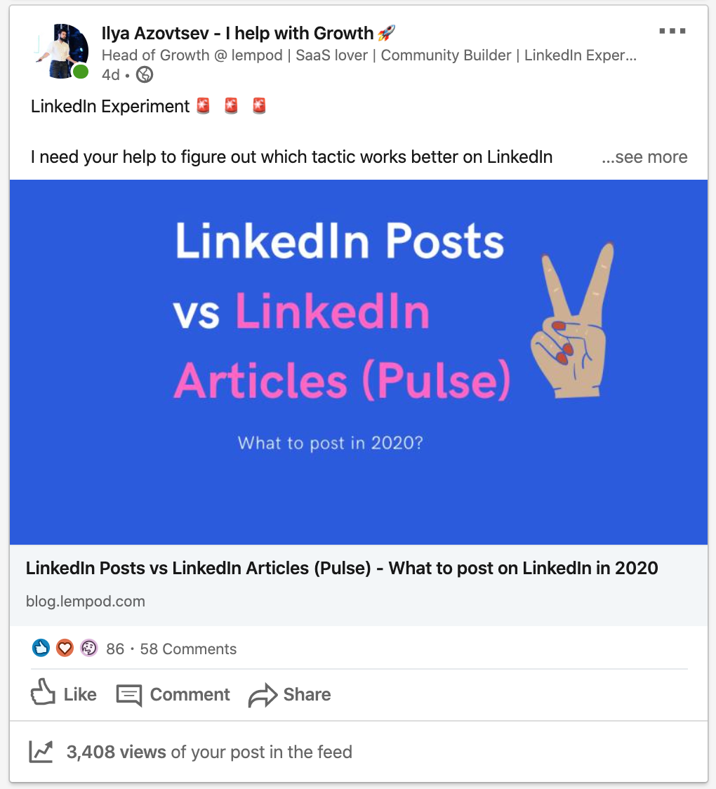 How to post a link on LinkedIn Link in Post VS Link in Comment  Lempod