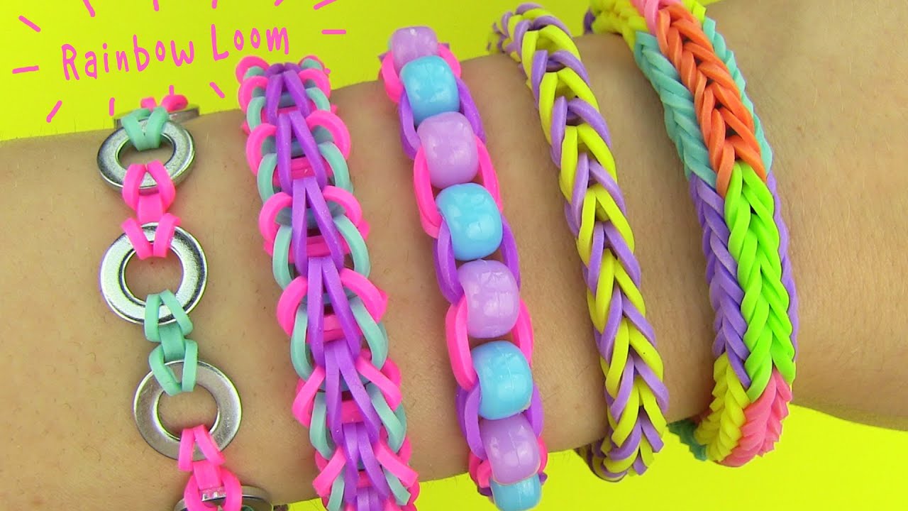 Rainbow Loom DIY 5 Easy Rainbow Loom Bracelets without a Loom DIY 