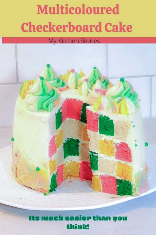 Checkerboard Cake with lemon buttercream  My Kitchen Stories