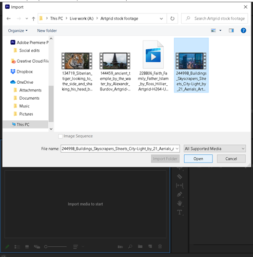 Importing Adobe Stock Templates into Premiere Pro