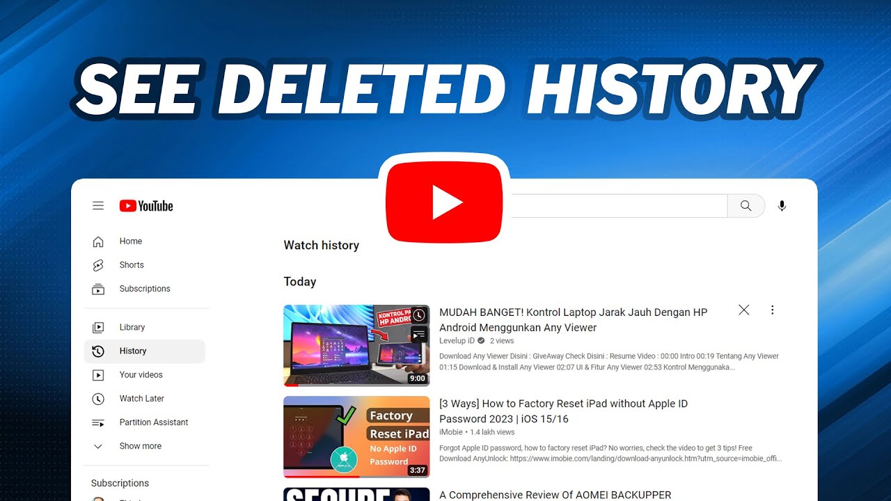 How to See Deleted YouTube History  Recover Deleted YouTube History 