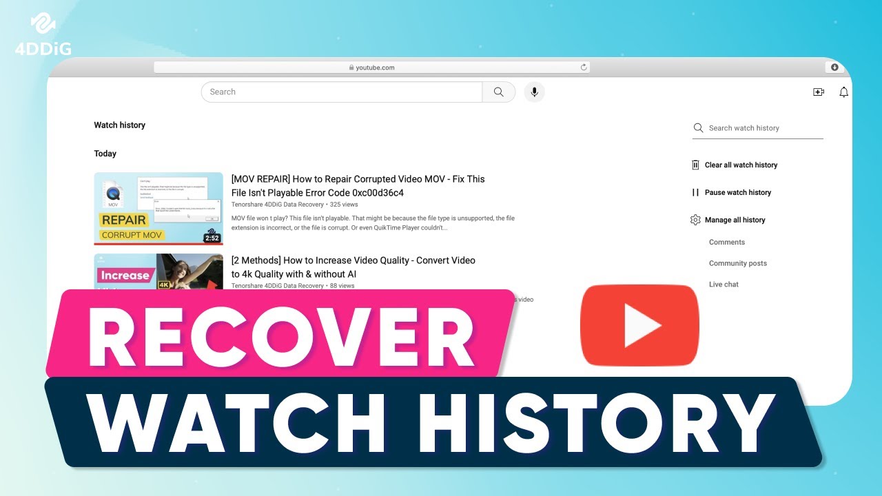 How to Recover Deleted History on YouTube