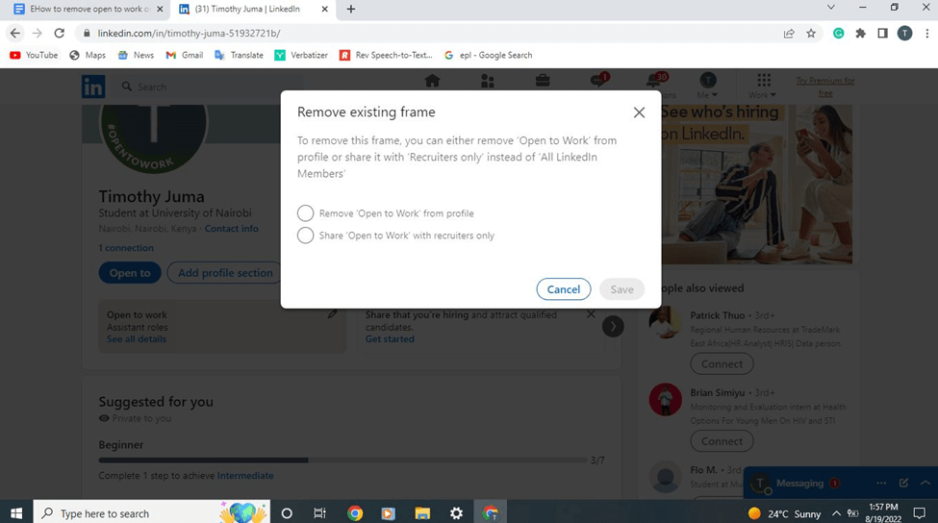 How to Remove Open to Work on LinkedIn Profile 3 Clicks