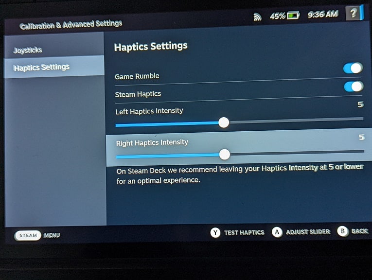 How to customize rumble on the Steam Deck