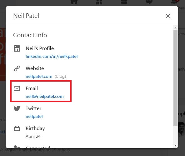 Getting Email Addresses from LinkedIn for Contact Information