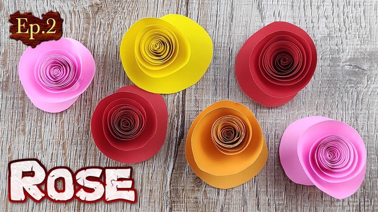 DIY Easy Paper Rose flower  How To Make A Simple Paper Rose Tutorial 