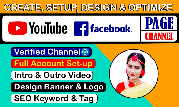 Create setup design and optimize youtube facebook channel or page by 