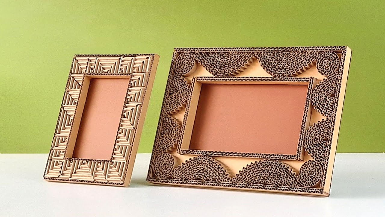 How to create beautiful photo frame only using cardboard  easy 