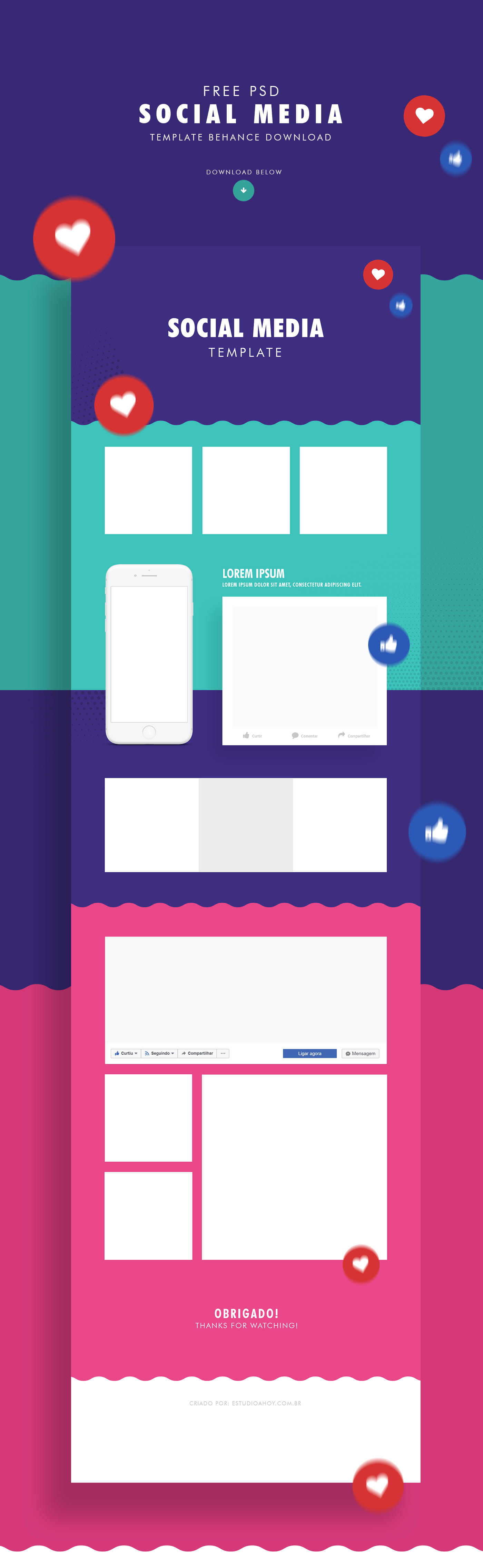 Social Media FREE TEMPLATE  Behance