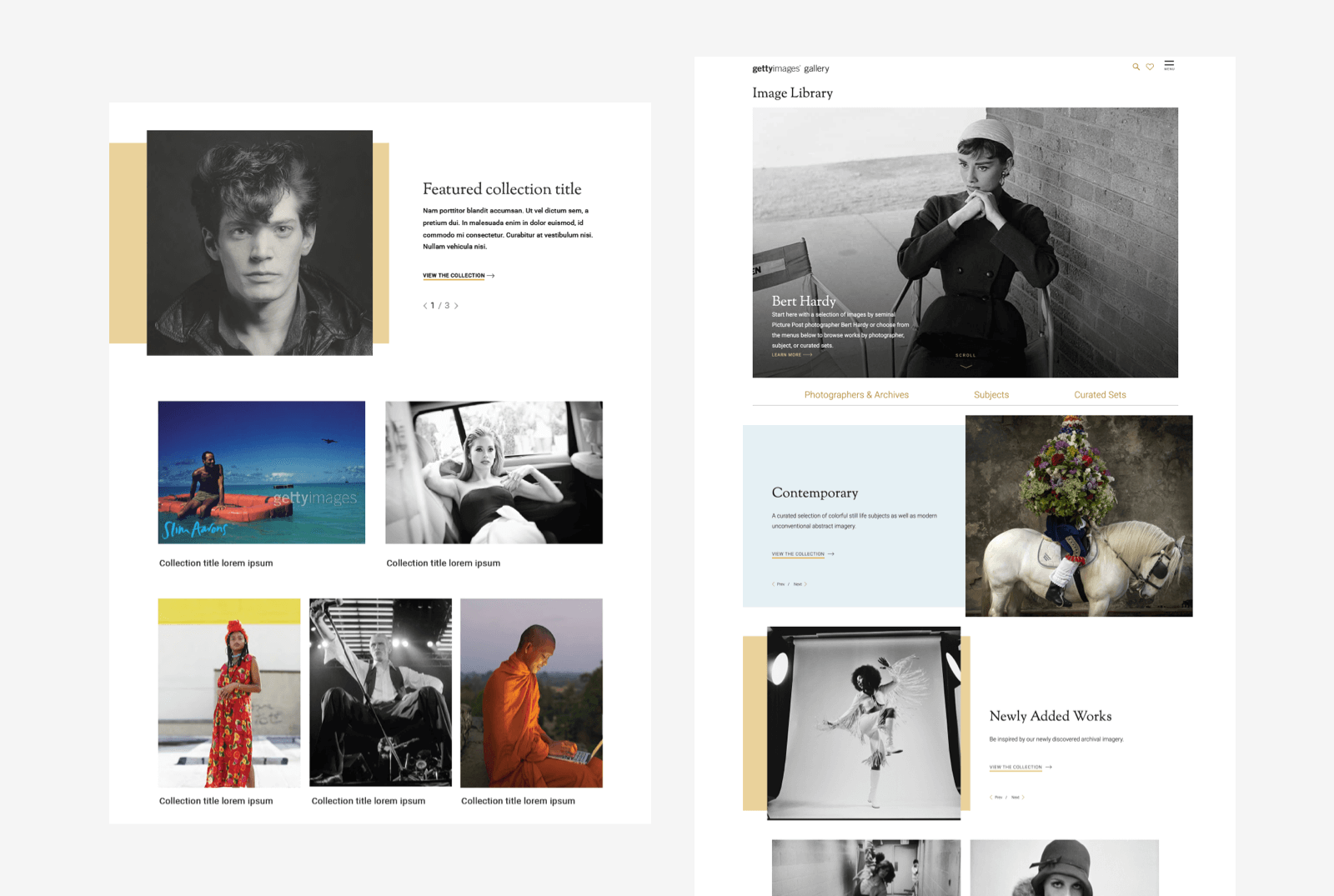 Getty Images Gallery Website Redesign