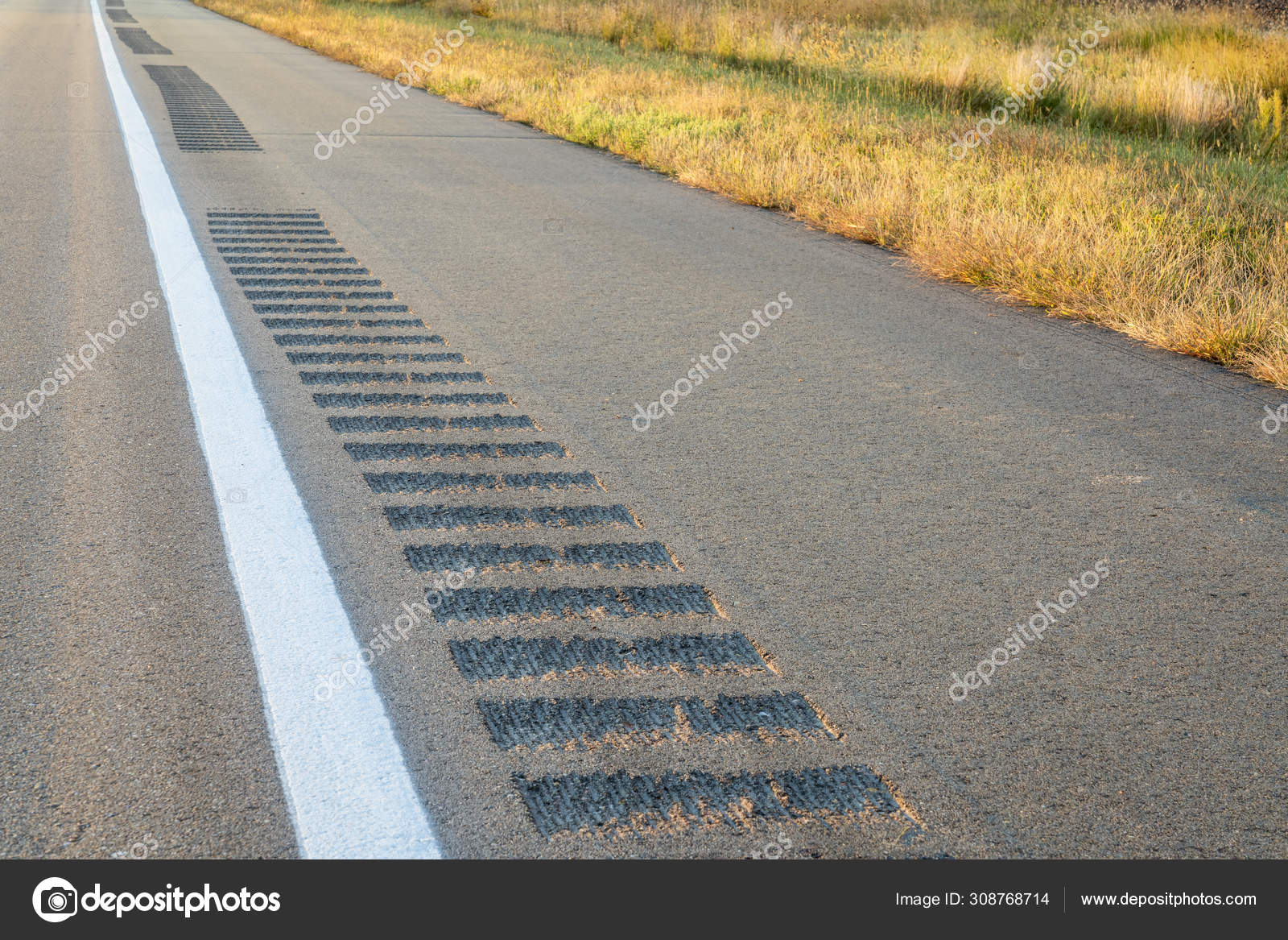 Safety rumble strips on a highway shoulder  Stock Photo  PixelsAway 