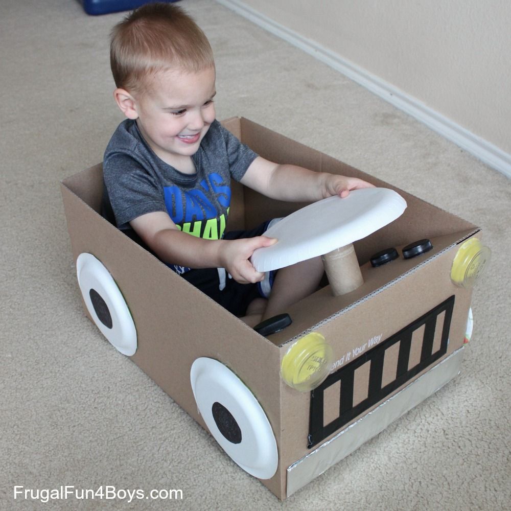 Create a Cardboard Box Car  Frugal Fun For Boys and Girls  Cardboard 