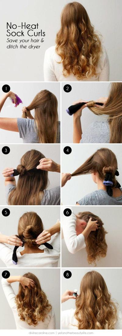 How to Curl Hair with Socks for No-Heat Curls