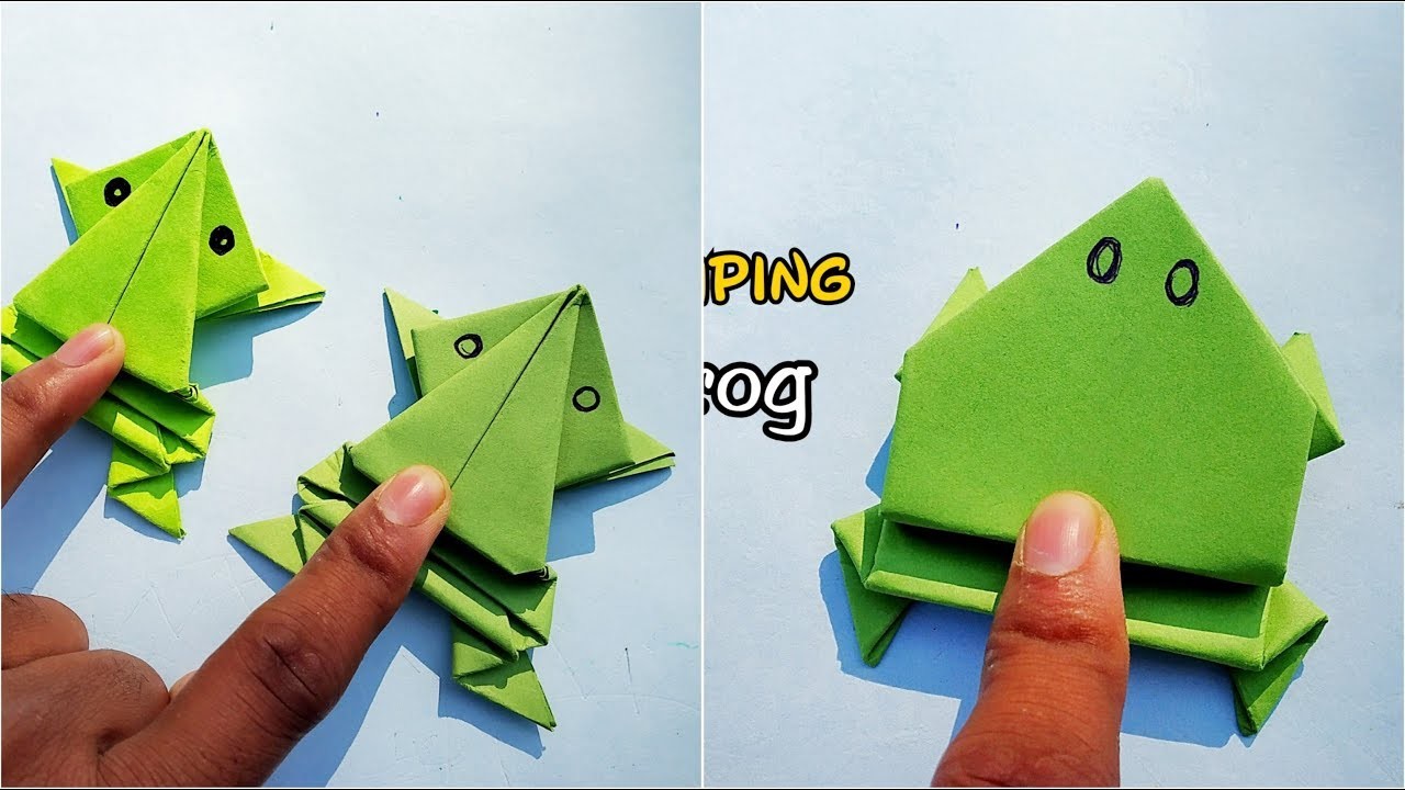 2 Easy Paper Jumping Frog  2 Simple Origami Frog  DIY