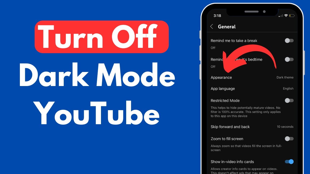 How to Turn Off Dark Mode in YouTube Android  iPhone Quick  Simple 