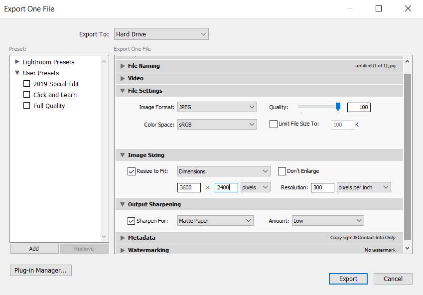 Best resolution for photos exporting from lightroom  pilotspecialists