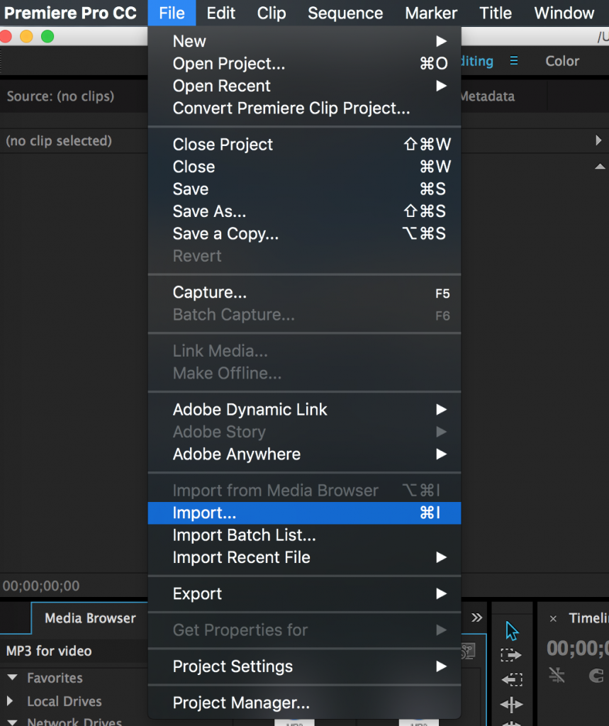 Importing Footage into Adobe Premiere  Media Commons