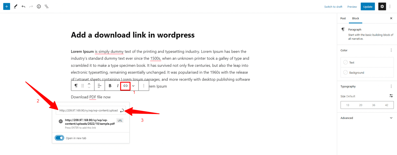 How to easily Add a Download Link in WordPress without a plugin 2024 