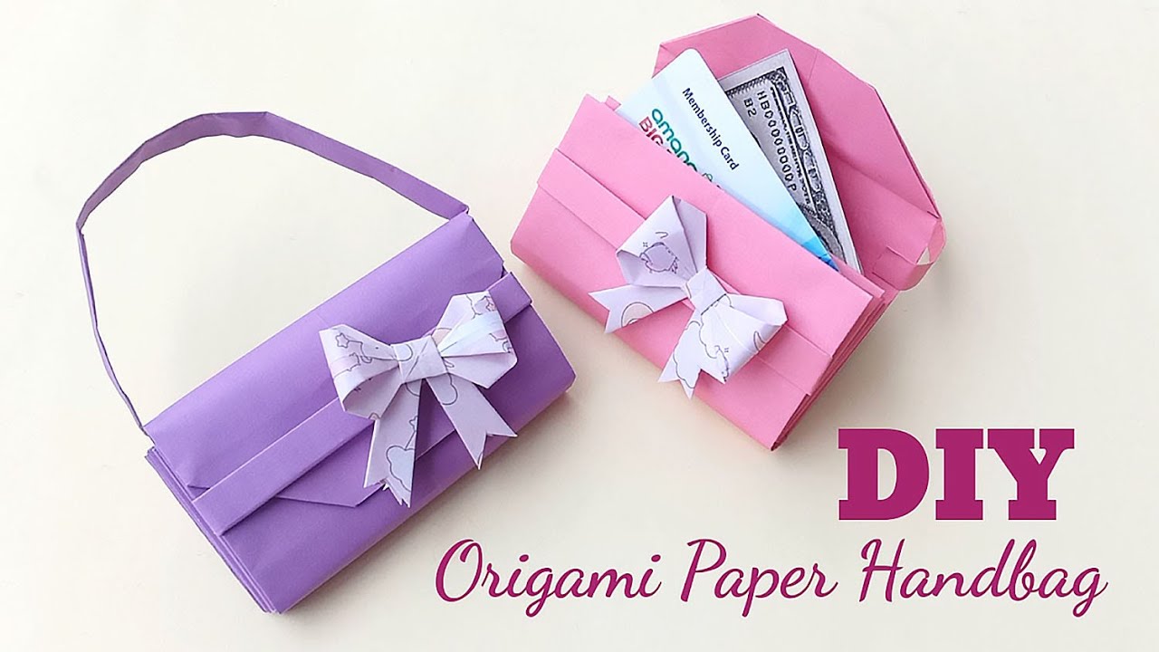 How to make Paper handbag Origami Paper Craft Ideas  Easy Origami 