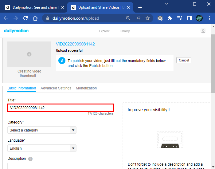 How to Upload Content to Dailymotion Step-by-Step Instructions