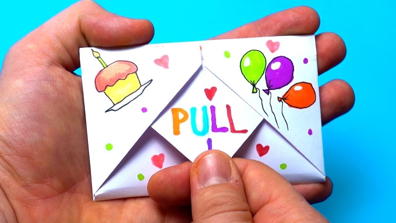 How to make an origami birthday card  DIY in 2 minutes  YouTube