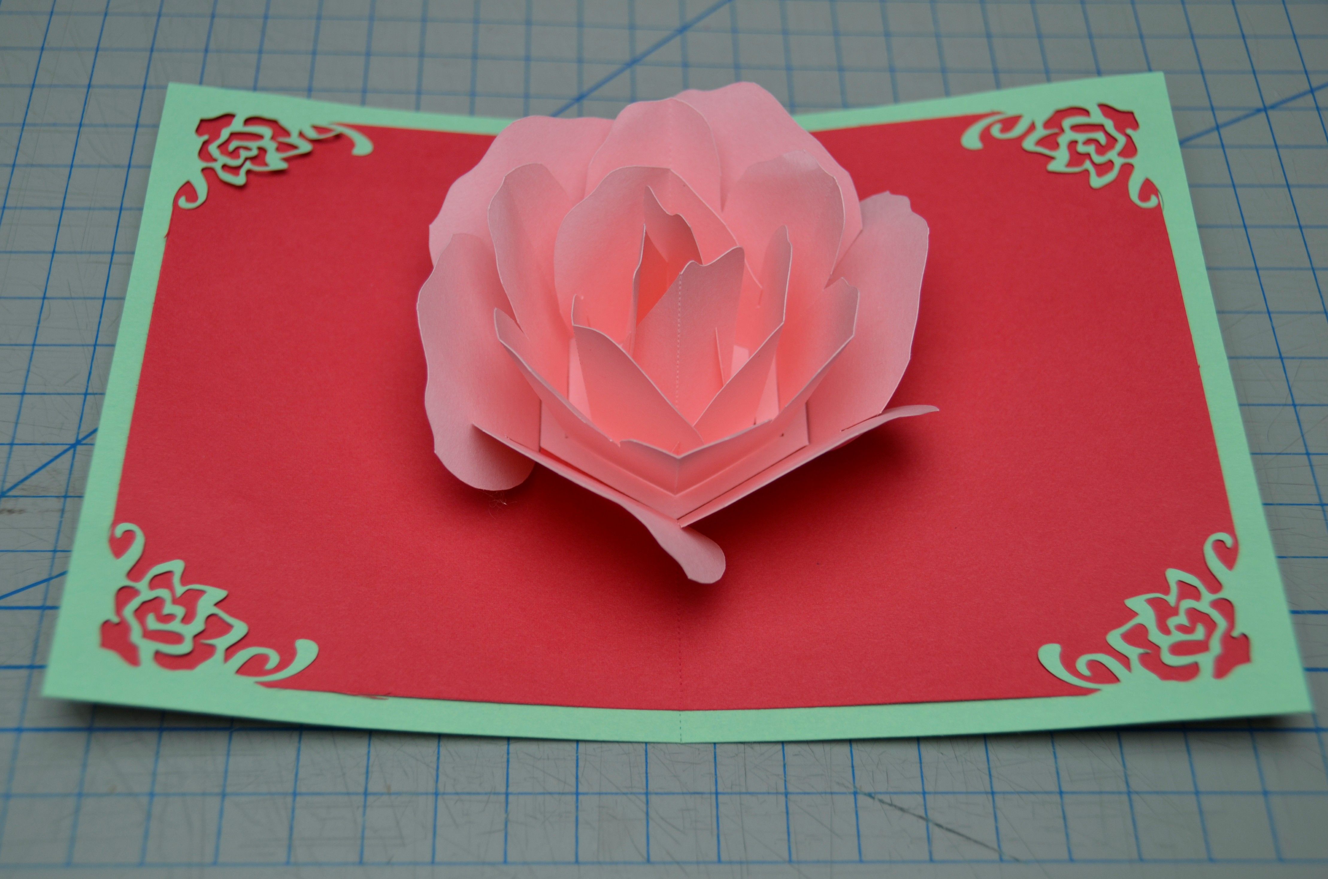 Rose Flower Pop Up Card Tutorial  Creative Pop Up Cards  Pop up card 