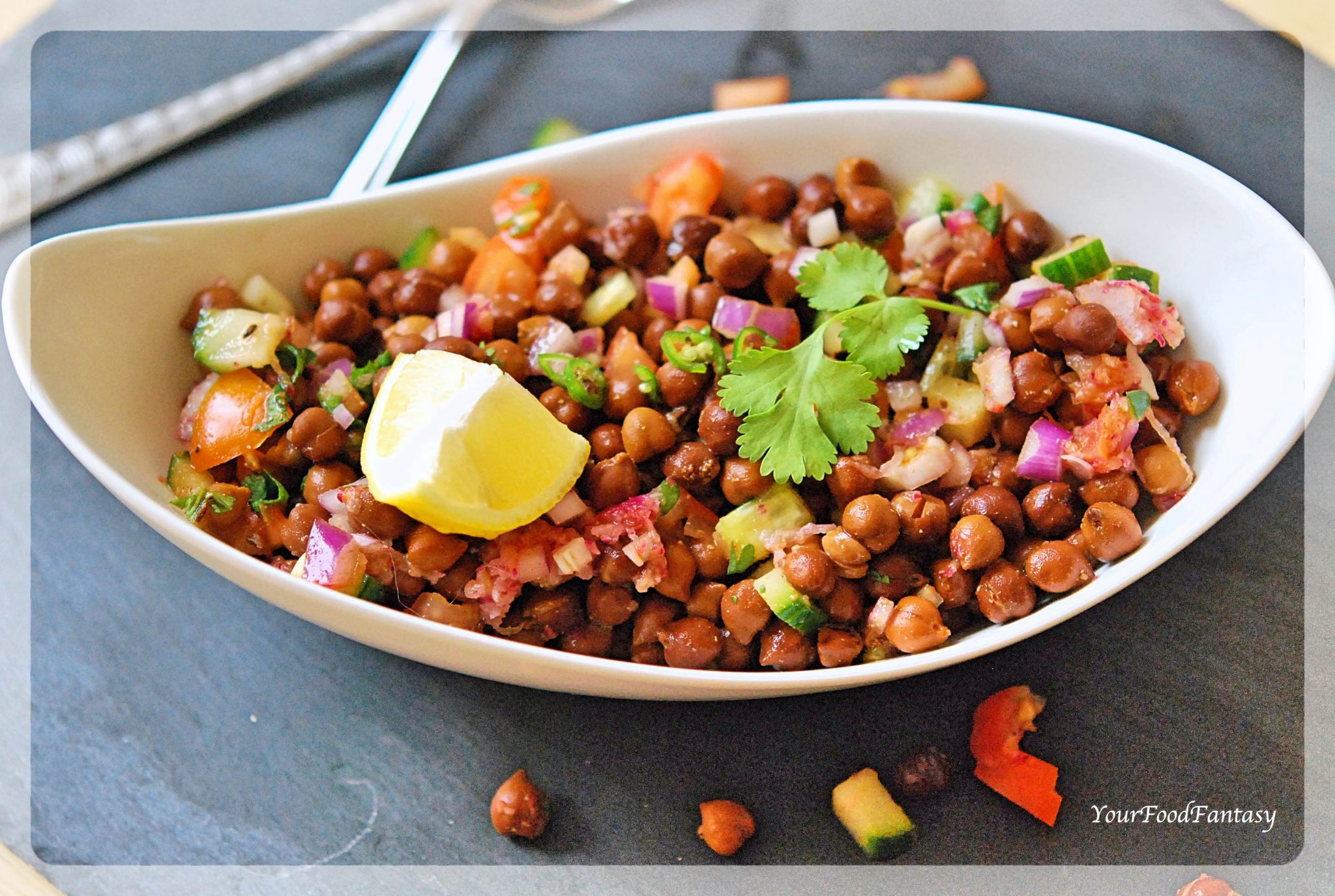 Black Chana Chaat  Black Chickpea Chaat recipe  Your Food Fantasy