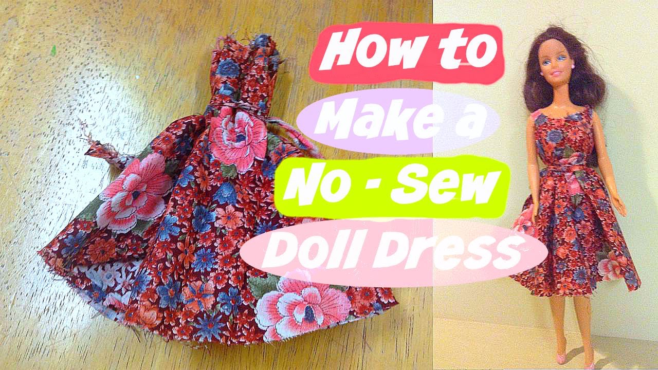 How to make a nosew doll dress  YouTube