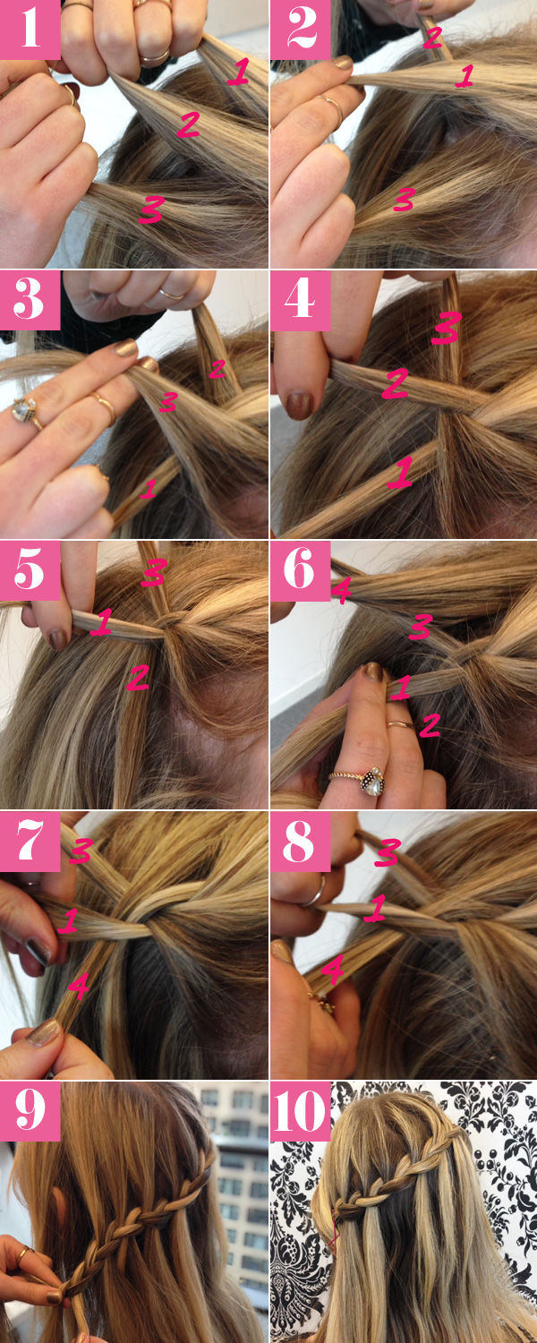 DIY Pretty Waterfall Braid Hair Tutorial Pictures Photos and Images 