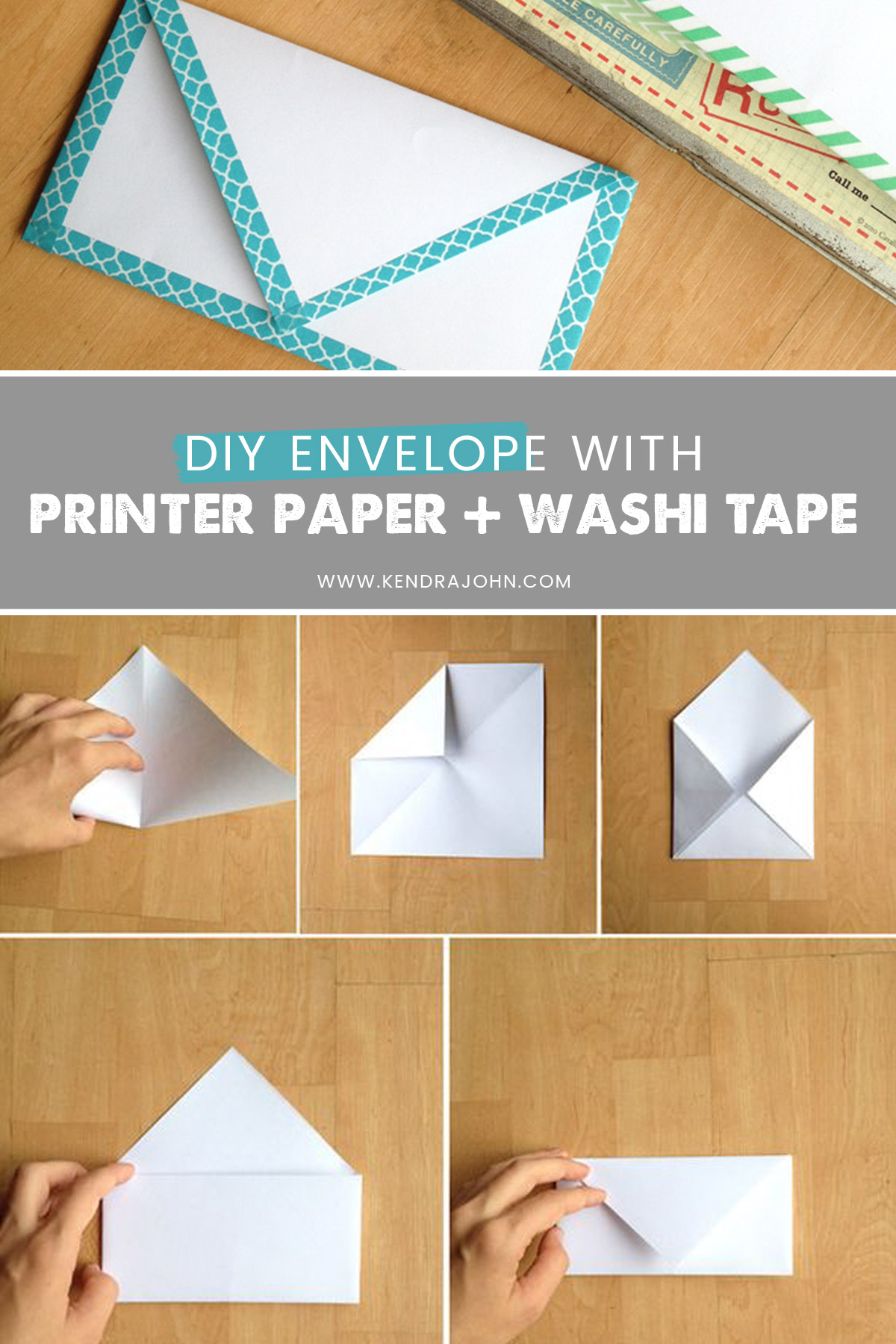 DIY Paper Envelope Easy  Kendra John Designs