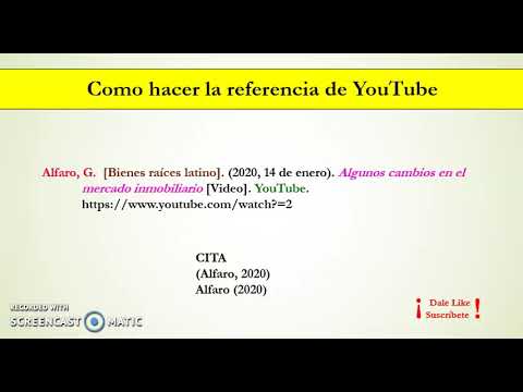 YouTube Como hacer la referencia de YouTube Normas APA sptima 7ma 7 