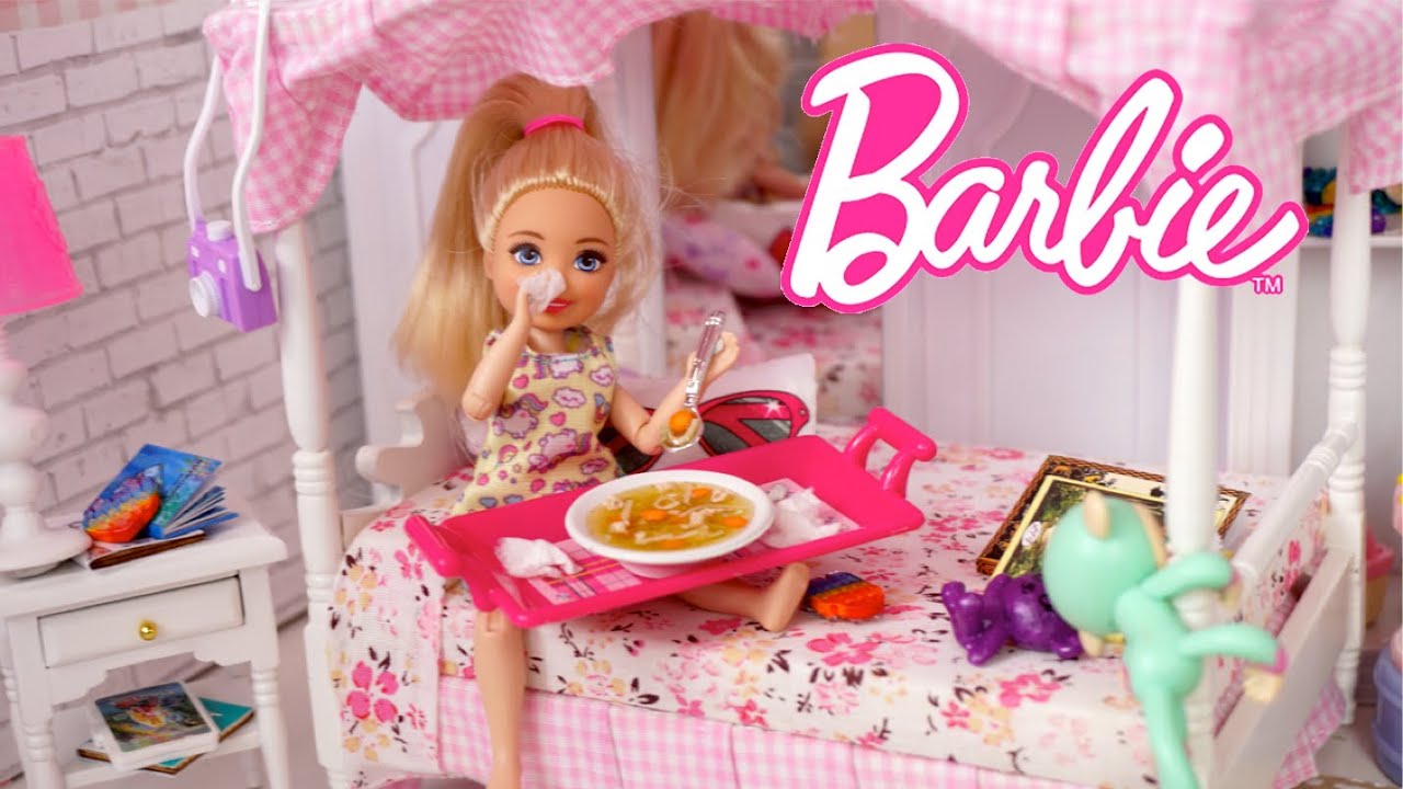 Barbie Doll Chelsea Sick Day Story  Dreamhouse Adventures  YouTube