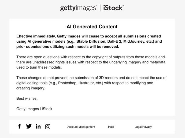 Fearing copyright points Getty Photos bans AIgenerated art work 