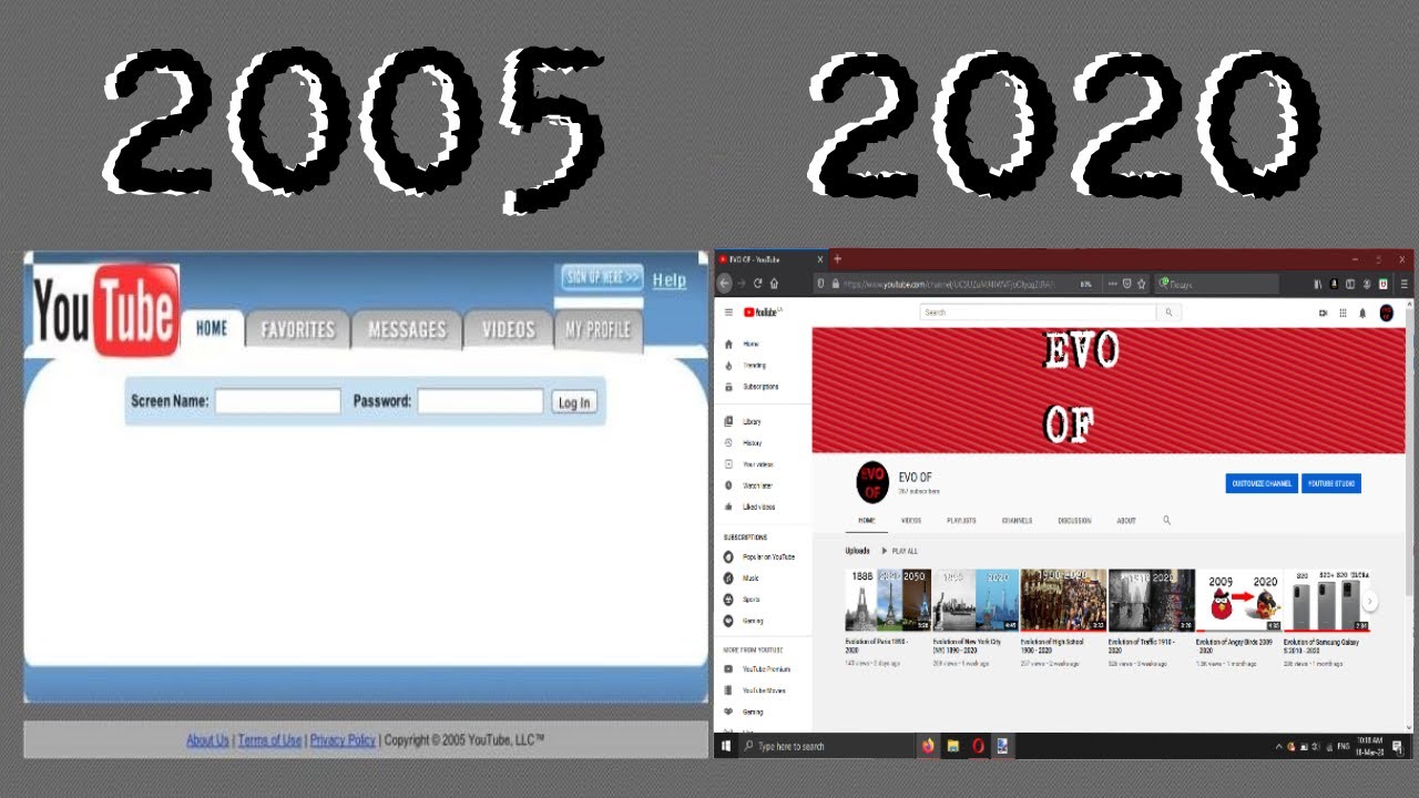 Evolution of YouTube 2005  2020  Rock Blues Rock 80s 90s